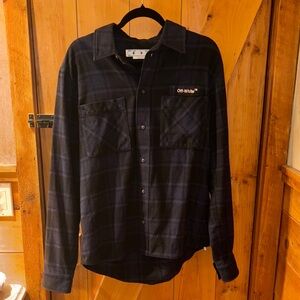 Off-White Men's Dark Checkered Shirt